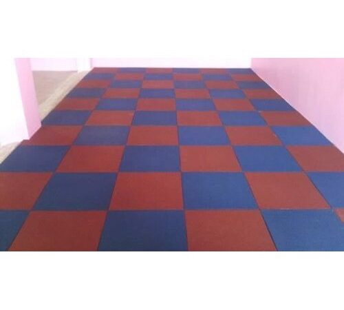 Blue,Red Matte Indoor Flooring Rubber Tiles for Gym